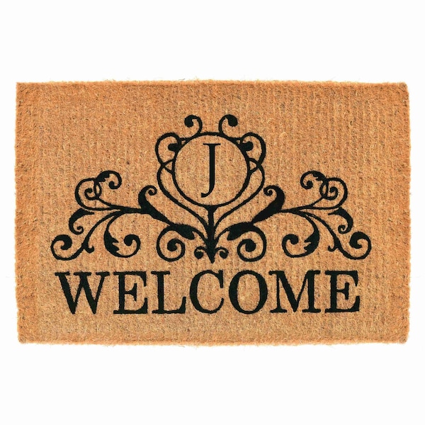 Calloway Mills Monogram Door Mat, Black, Natural, 18 in W x 30 in L 102561830J - main
